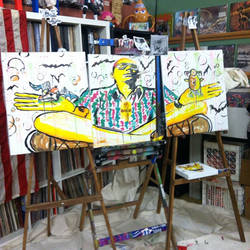 Hunter S. Thompson Triptych with Mad Road Artists