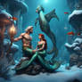 AI generated Image Merman and Mermaid