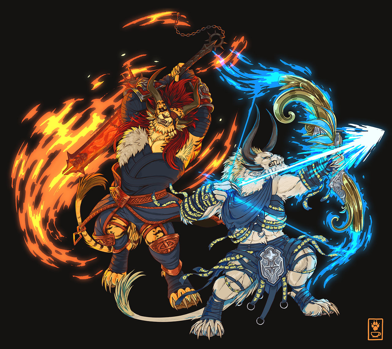 Fiery duo - Commission by CanisCappuccino on DeviantArt