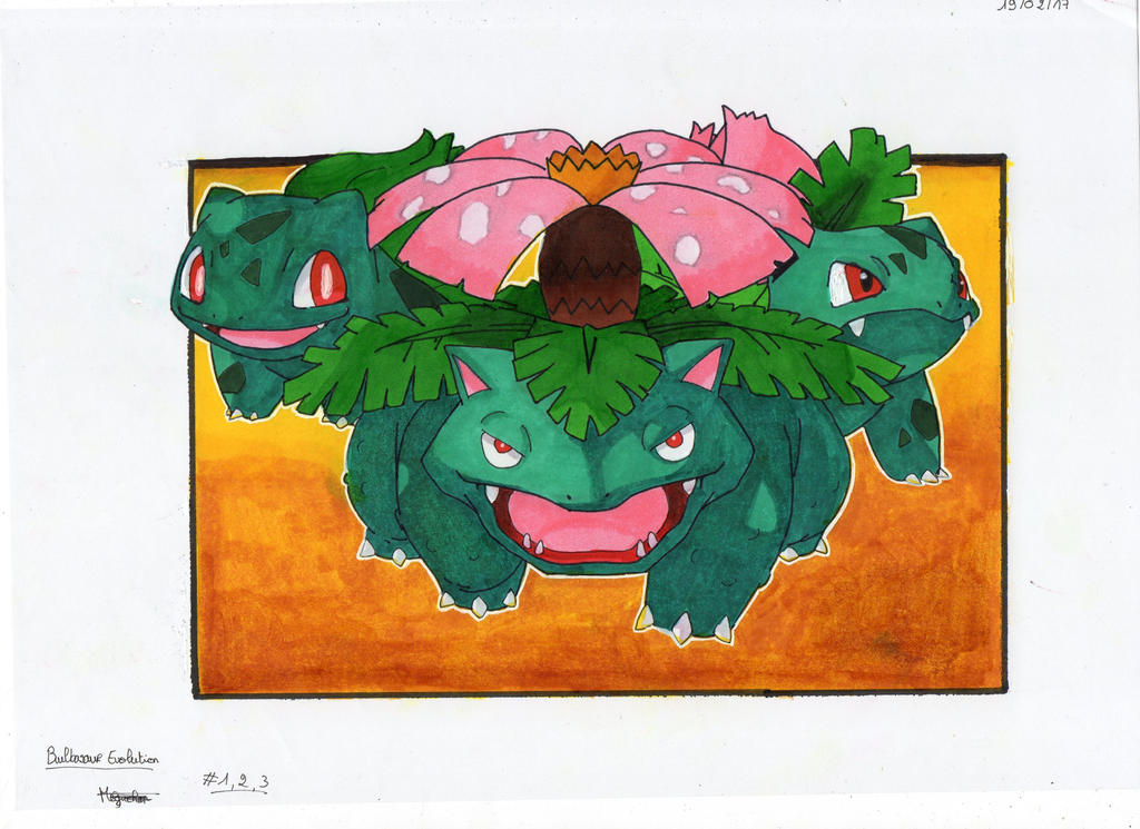 Bulbasaurus Evolution Bulbasaur Evolution~#1,2,3~Colored by luckyworld2510 on DeviantArt