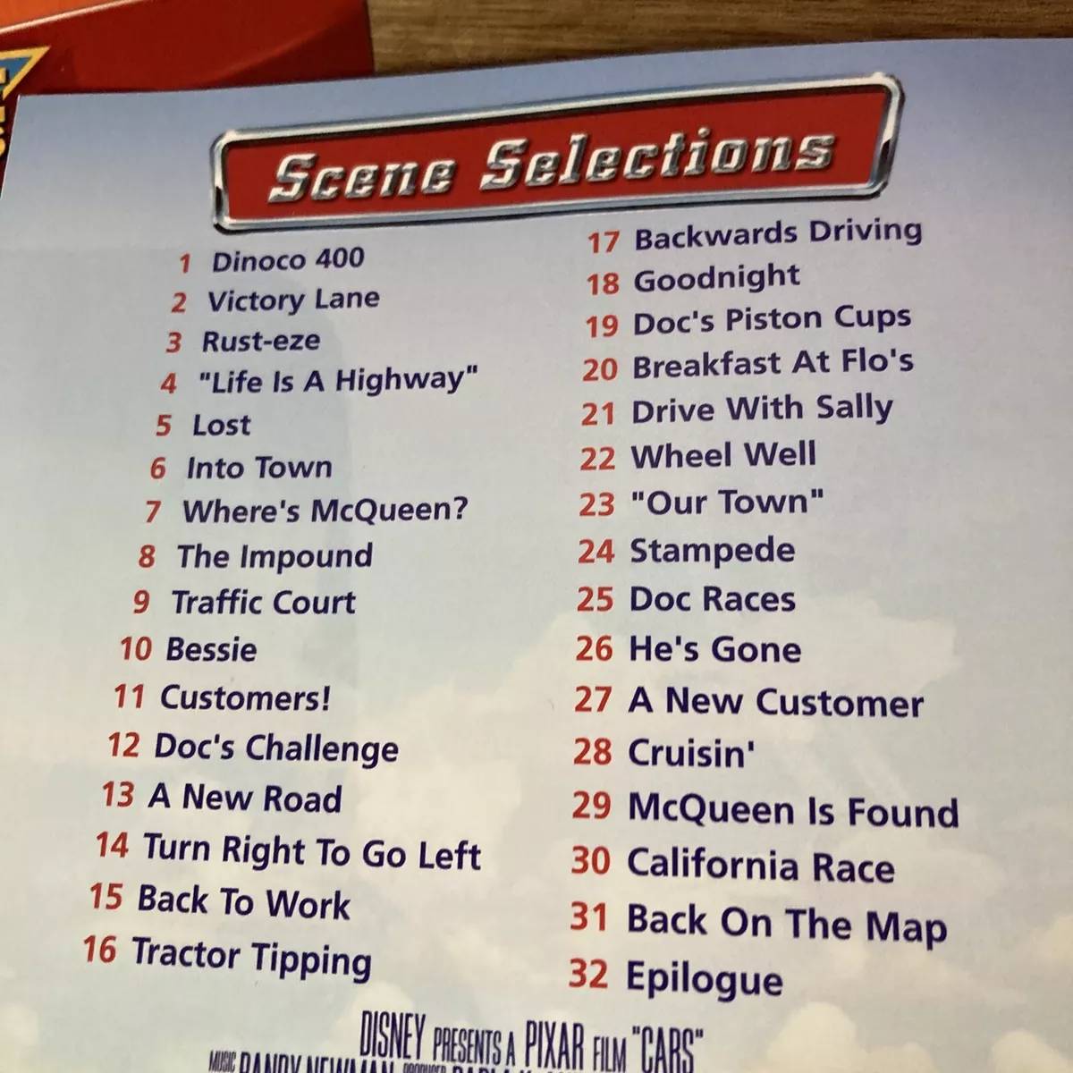 Cars (2006) Scene Selection (ALL CHAPTERS) by FelipeAoyama on DeviantArt