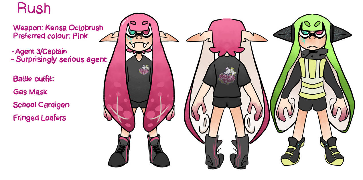 Splatoon Character Ref Splatoon AU - Rush Ref by GrimsCrow on DeviantArt