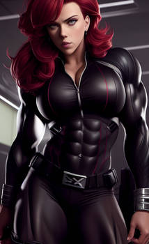 muscular scarlett johansson as black widow