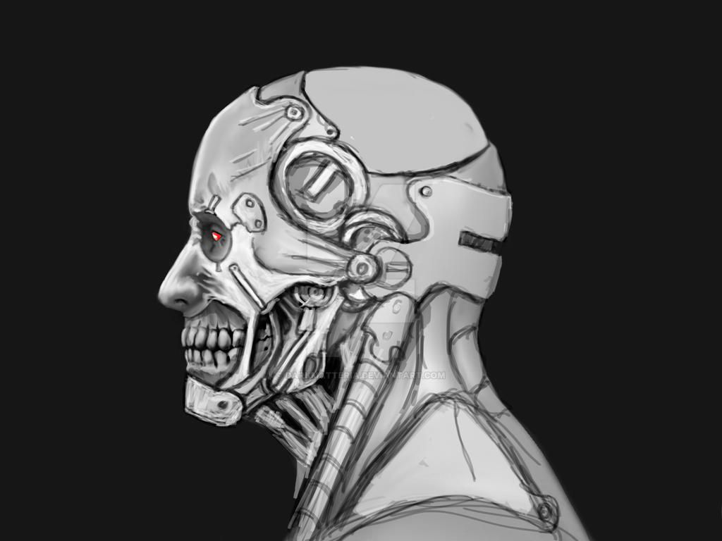 cyborg sketch by DarkMatteria on DeviantArt