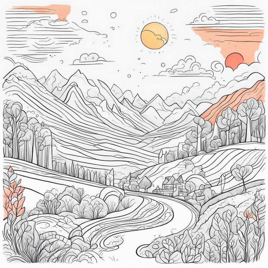 A whimsical landscape drawm by Optlitere on DeviantArt