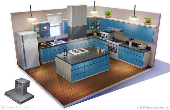 Sims 4 - Suburban Contempo Kitchen Concept