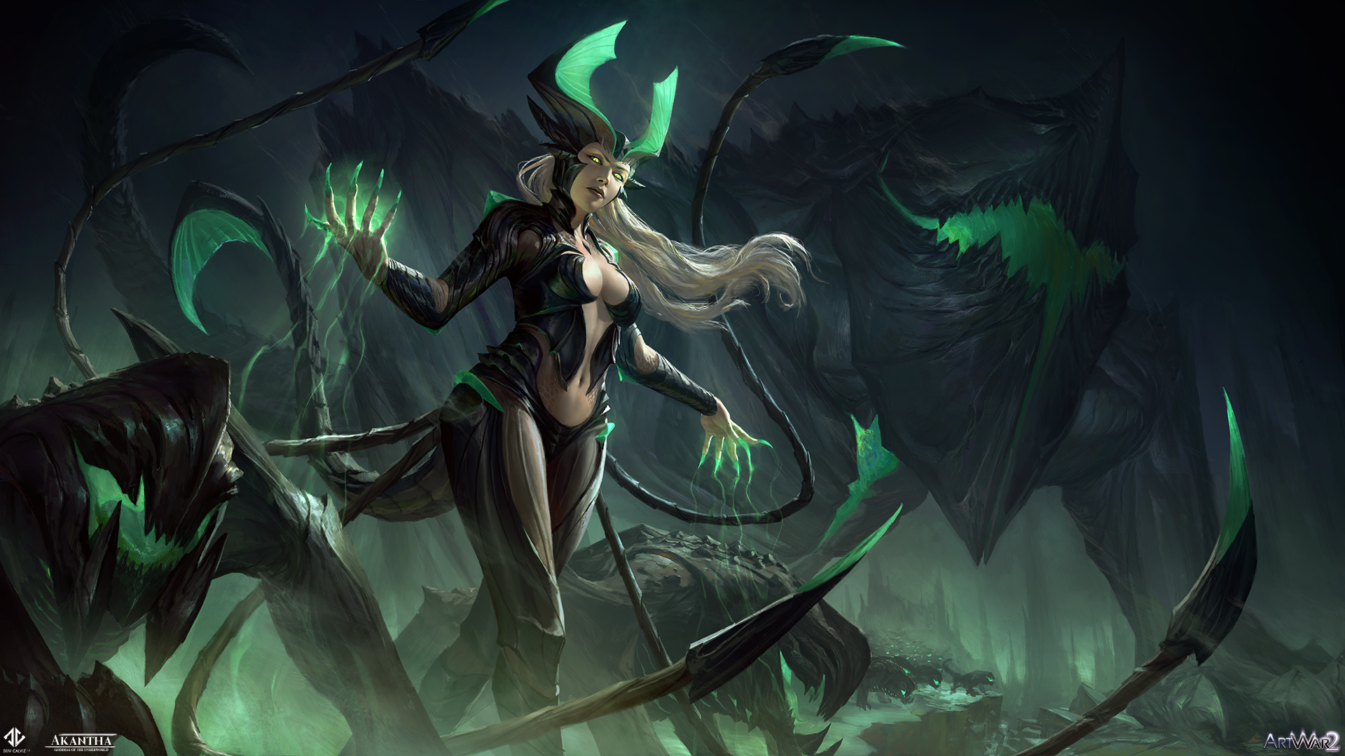 Akantha - Goddess of the Underworld Illustration by DeivCalviz