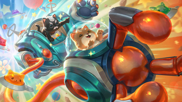 Space Groove Blitzcrank- Splash Art LoL