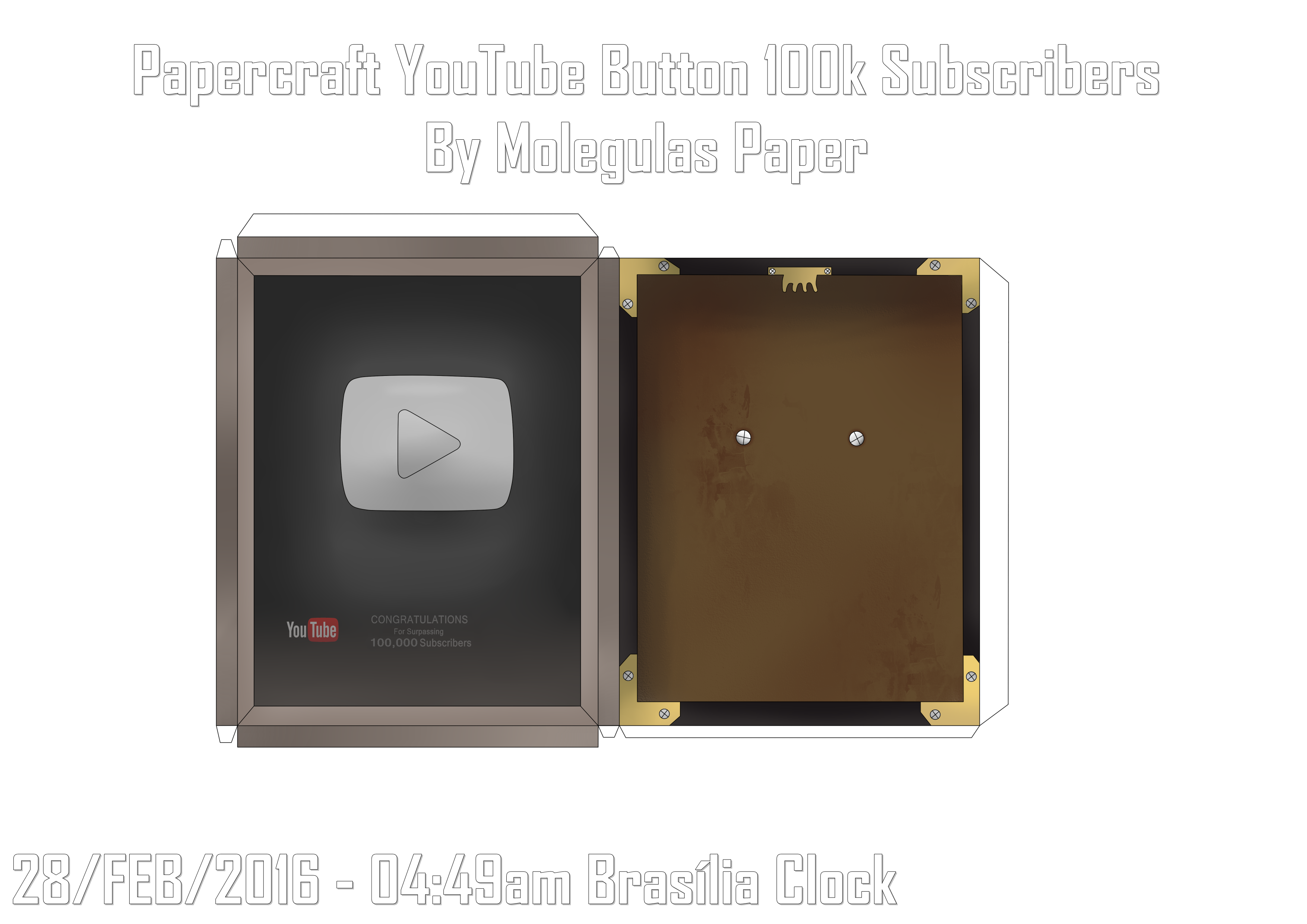 Papercraft Youtube Button 100k Subs By Molegulasdetonados On Deviantart Papercraft Youtube Button 100k Subs By Molegulasdetonados On Deviantart