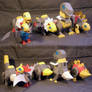 Superdeformed Dinobots full set of cardmodels