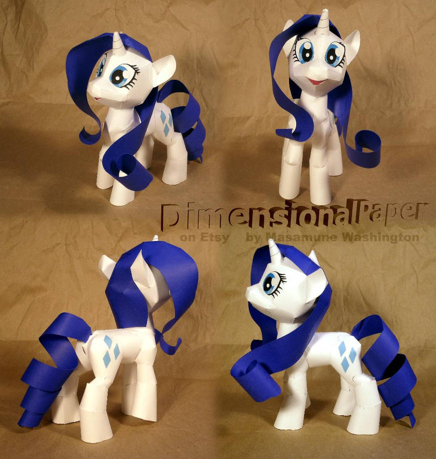 My Little Pony FiM, Rarity cardmodel by Masamune-Washington on DeviantArt