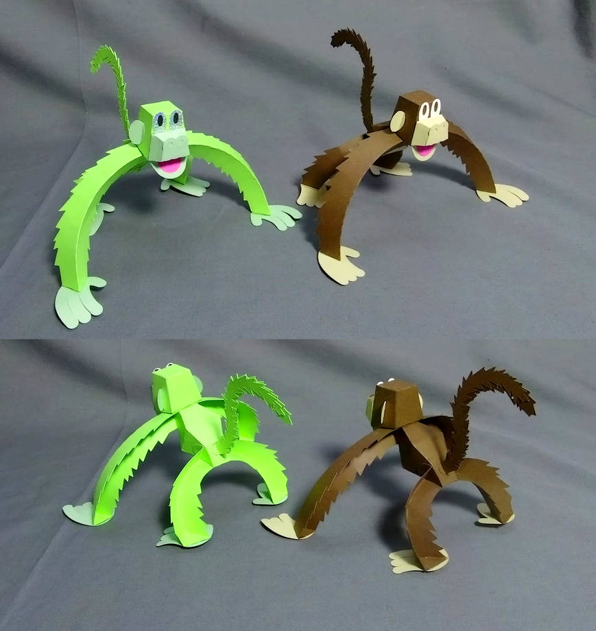 Basic Monkey Model Simple Monkey cardmodel by Masamune-Washington on DeviantArt