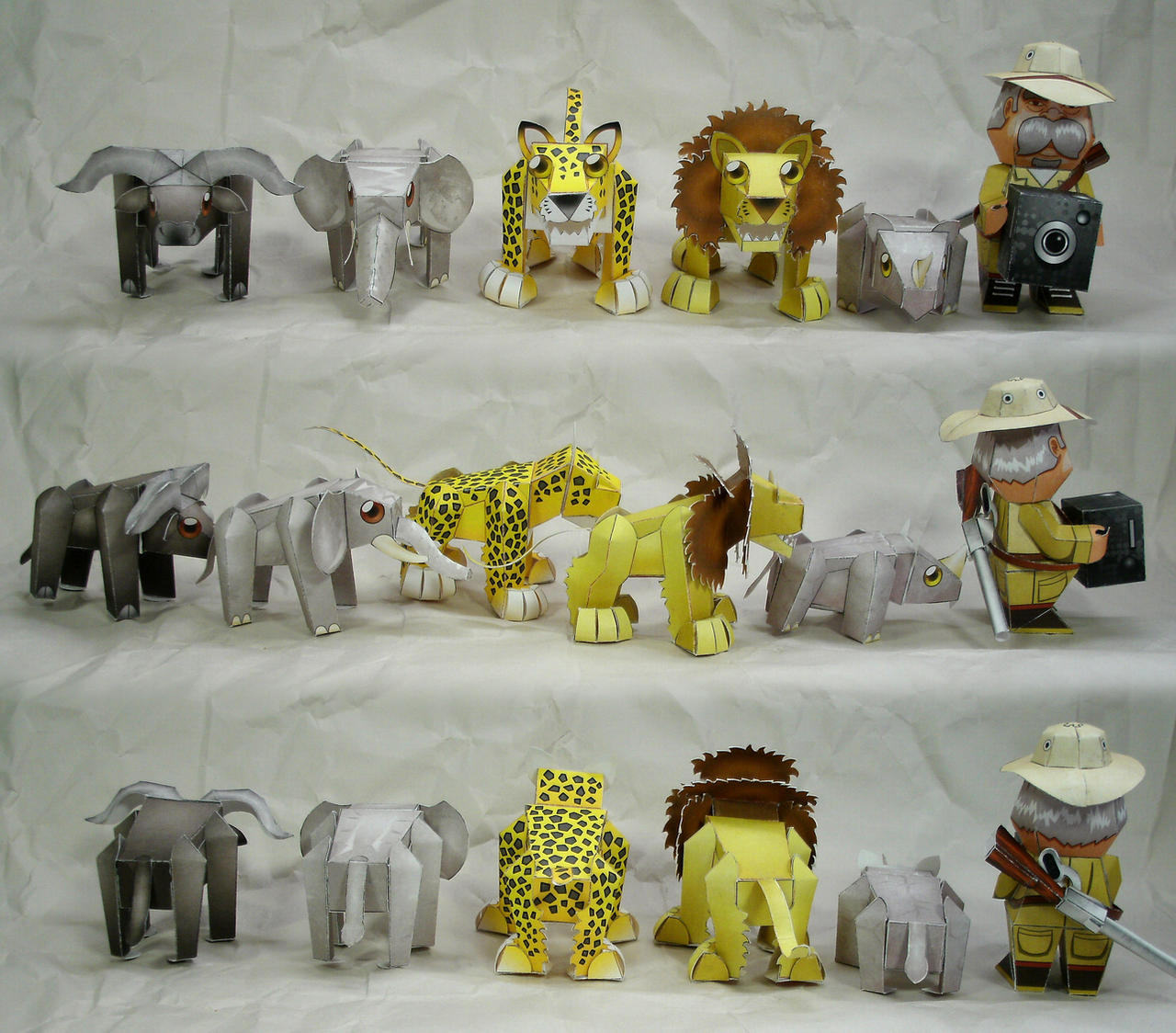 Big 5 Safari cardmodel set