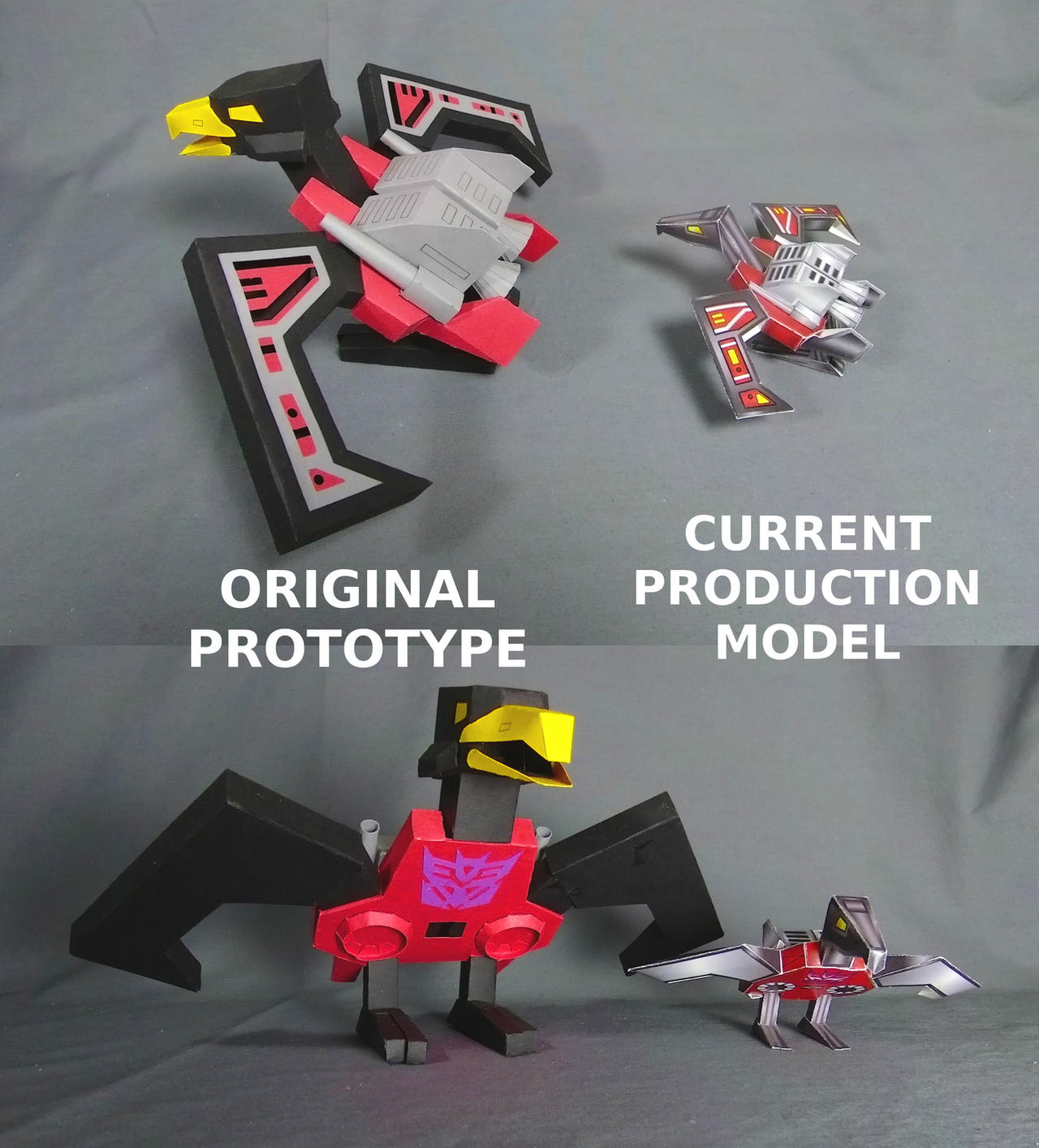 Laserbeak cardmodel comparison