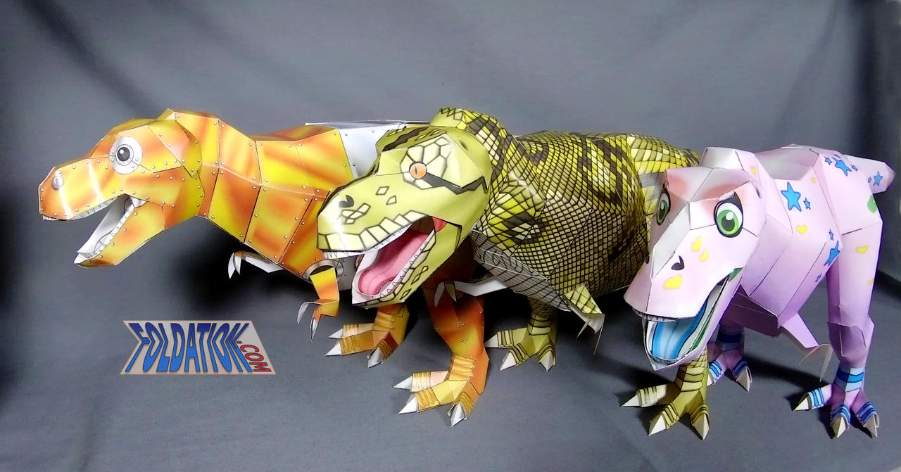 Tyrannosaurus rex cardmodel triology