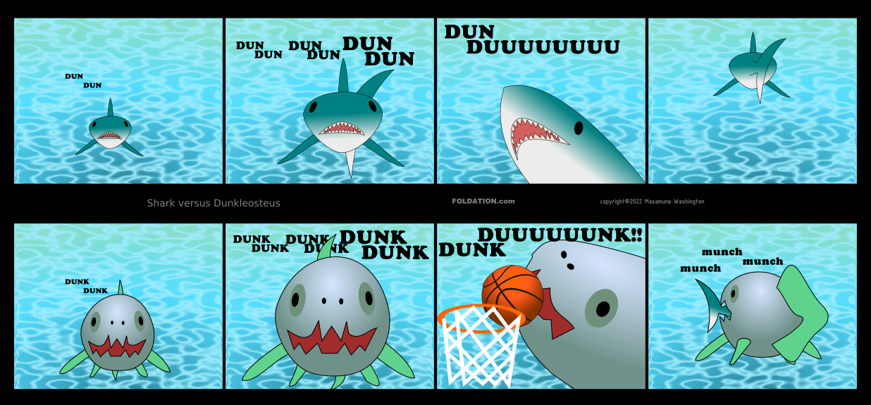 shark versus dunkleosteus