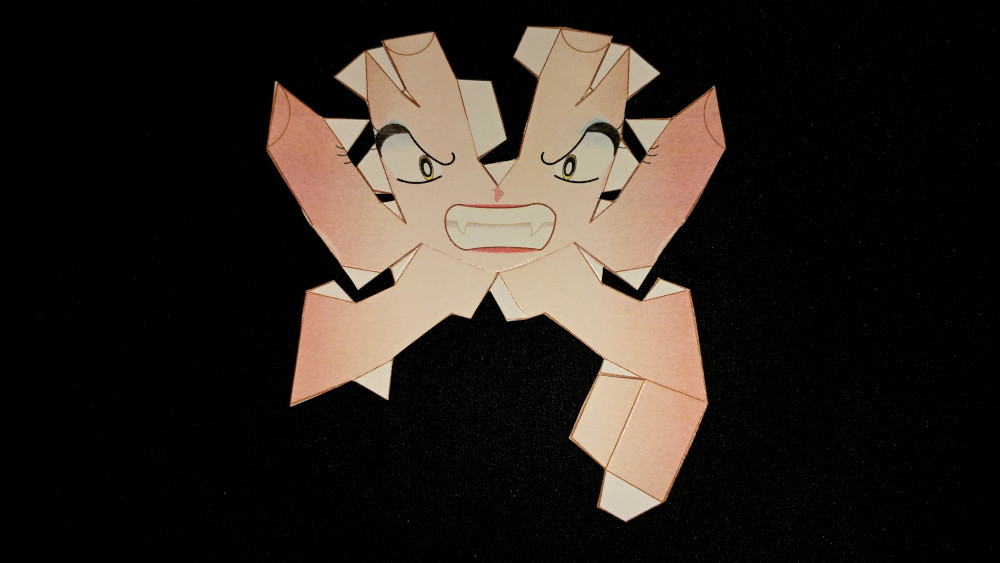 anime girl cardmodel attack face