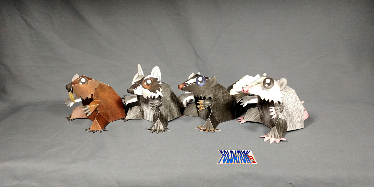Furry Forest 4some cardmodel set