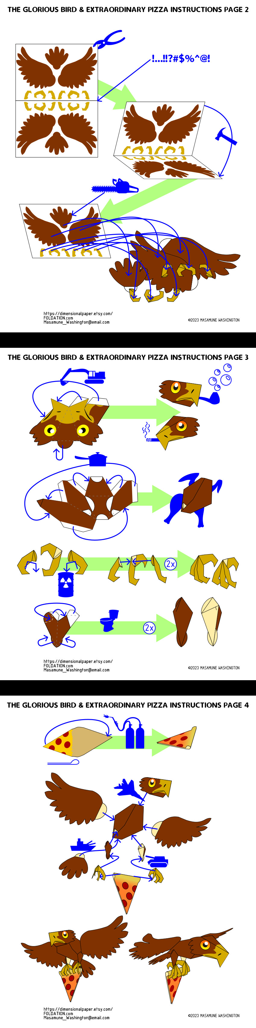 April 1st eagle pizza instruction tapestry