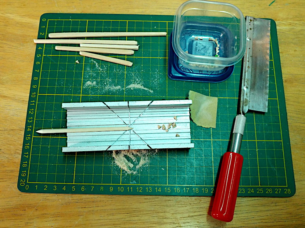 making tiny wood spikes