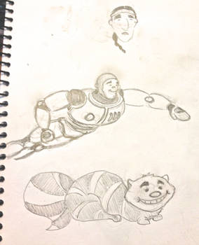 Sketchbk Doodles - Indian, Buzz, Cheshire