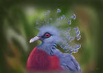 Crowned Pigeon (Digital Painting) by Rick-Lilley