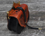 Small Handmade Viking style leather belt bag3
