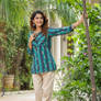 Green Ethnic Motifs Printed Pure Cotton Kurti