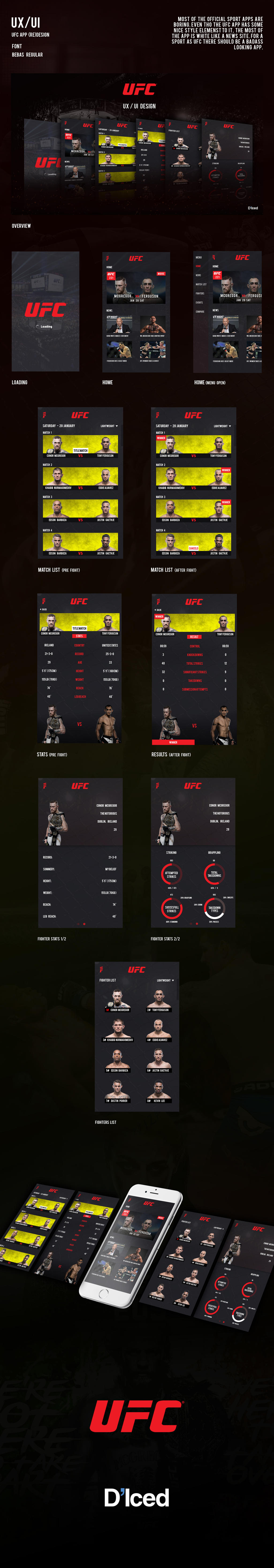 UFC App (re)design | UX/UI by LifeSaber on DeviantArt