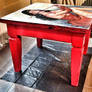 Betty Page decoupage table