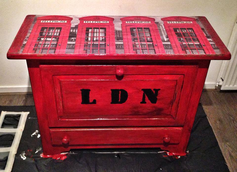 London Phone box Decoupage by VintageBrocante London Phone box Decoupage by VintageBrocante