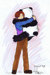 Balcia and a Giant Panda Plush