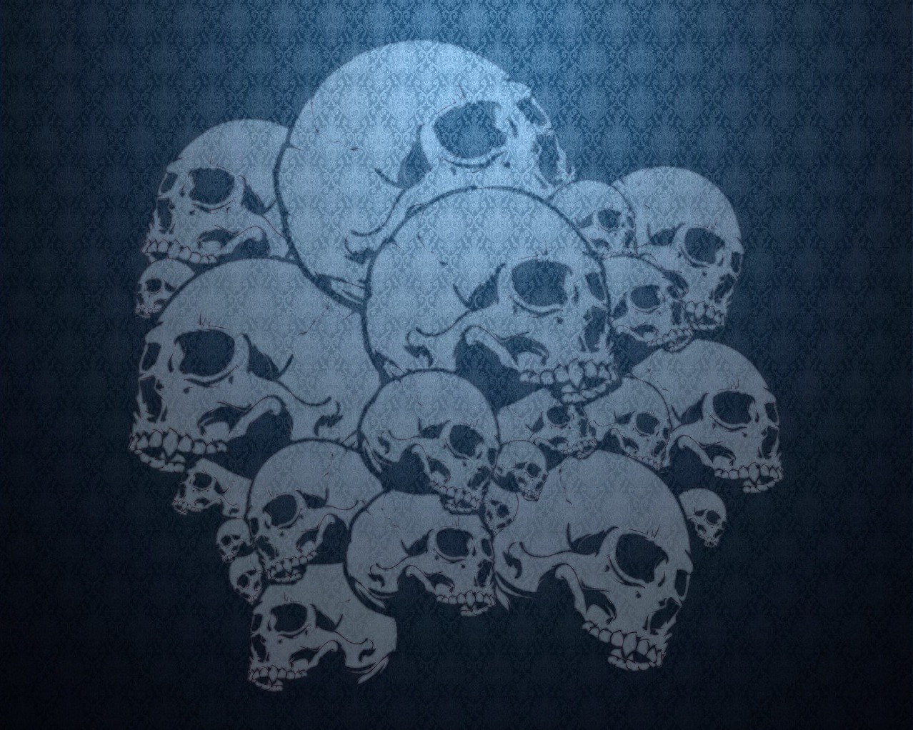 Regal Blue Skulls