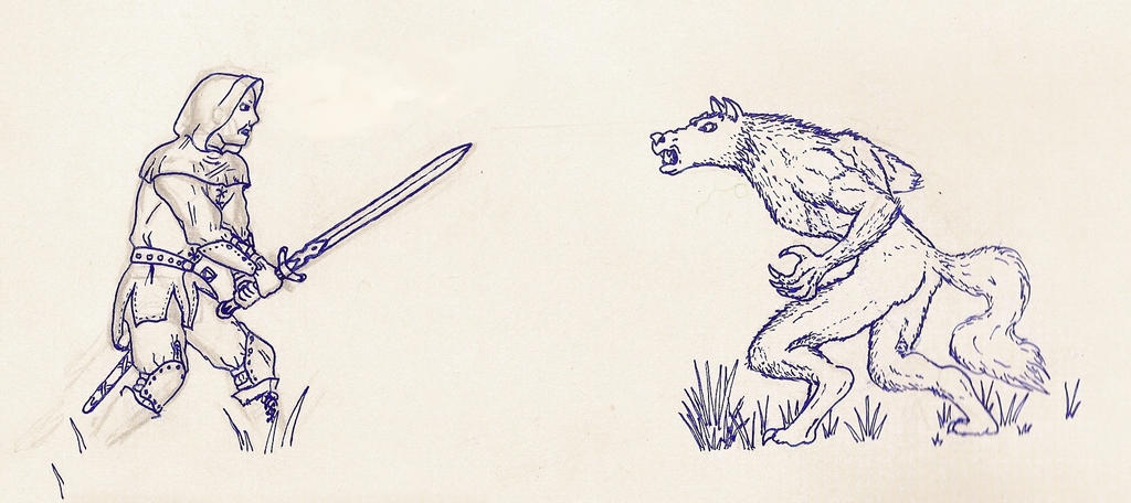 Deviantart Karlch werewolf vs swordsman - sketch by Karlch on DeviantArt
