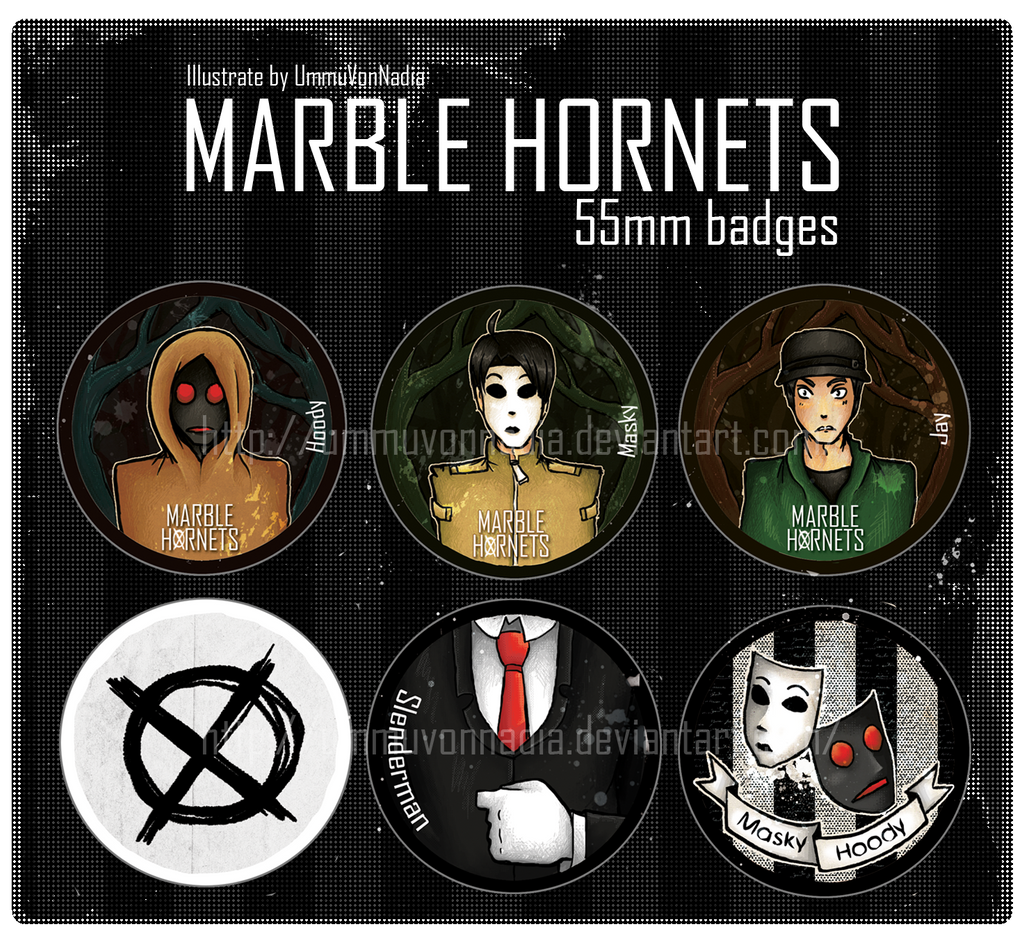 6 Marble Hornets badges