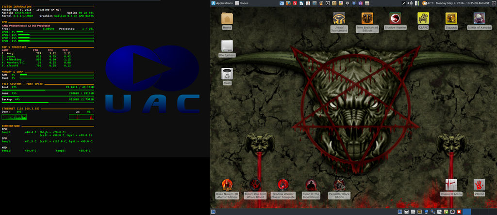 May 2016 Desktop - Arch Linux and Xfce by hamishpaulwilson