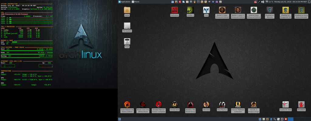 July 2018 Desktop - Arch Linux and Xfce by hamishpaulwilson