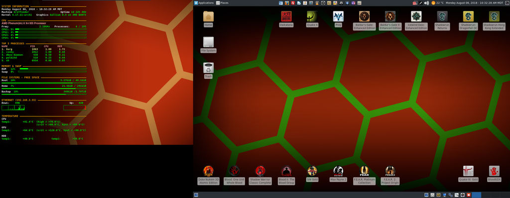 August 2018 Desktop - Arch Linux and Xfce by hamishpaulwilson