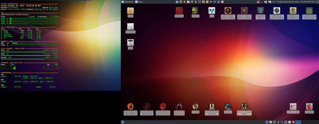 December 2018 Desktop - Arch Linux and Xfce by hamishpaulwilson
