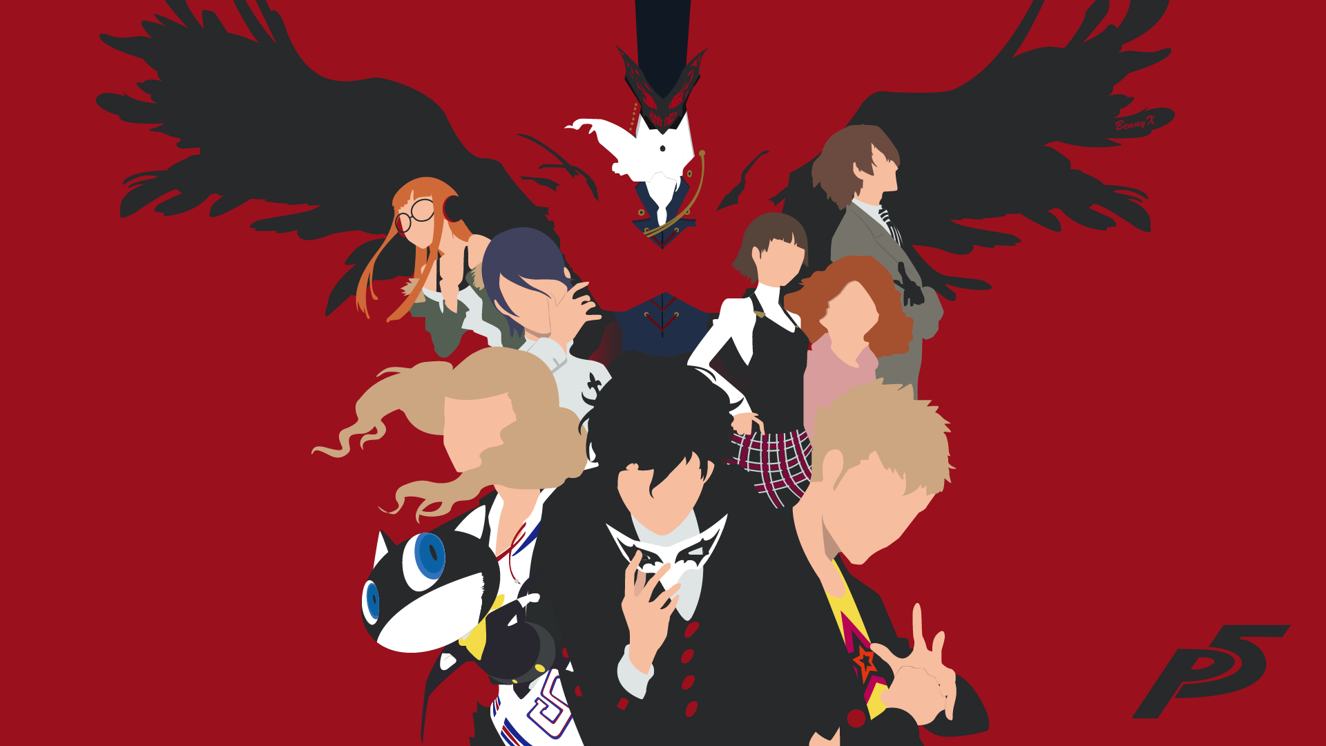 Persona 5 minimalist wallpaper 1080p by BennyXminimalised on DeviantArt