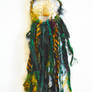 Yellow and Green Sari Silk dreamcatcher