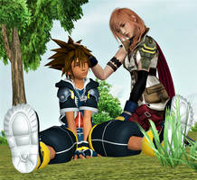 SORA/LIGHTNING: 'Feeling better, Sora?'