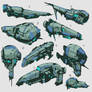 Spaceships stylized 04