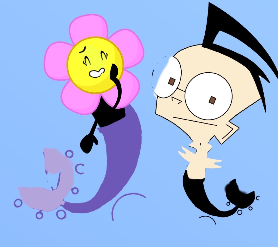 Bfdi Inavder BFDI X Invader Zim Dib X Flower Are Mermaids! by superman123462a on ...