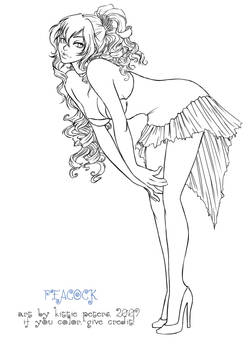 +Peacock Girl Lineart+