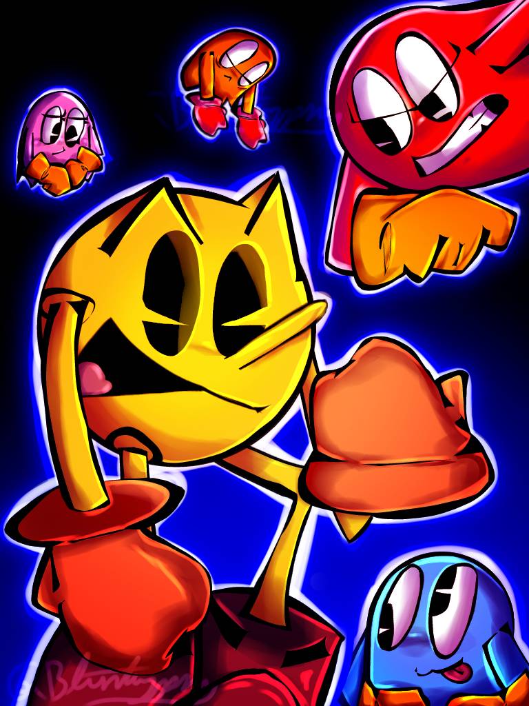 Pac Man Rage Deviantart Pac-Man and them ghosties :V by Blinkypng on DeviantArt