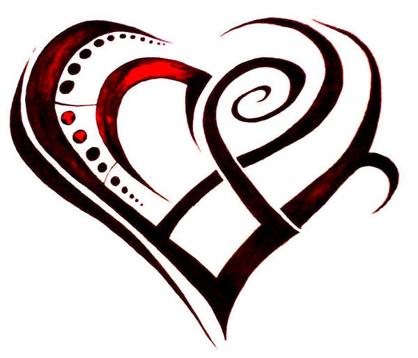 tribal heart tattoo design