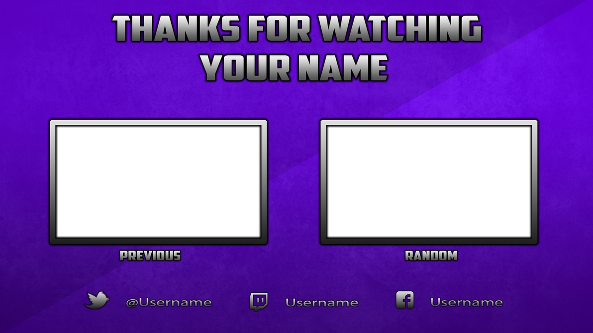 Free Youtube Outro Template by DazGames on DeviantArt