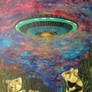 Corn wolves in Landscape with UFO