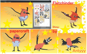 Fletchinder (Pokemon) papercraft (FREE download)